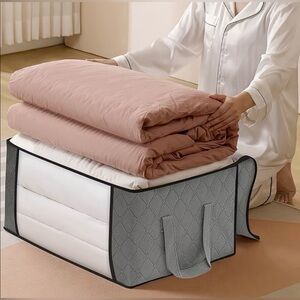 Gray Storage Bag NWOT Zip Around w/ Clear Window